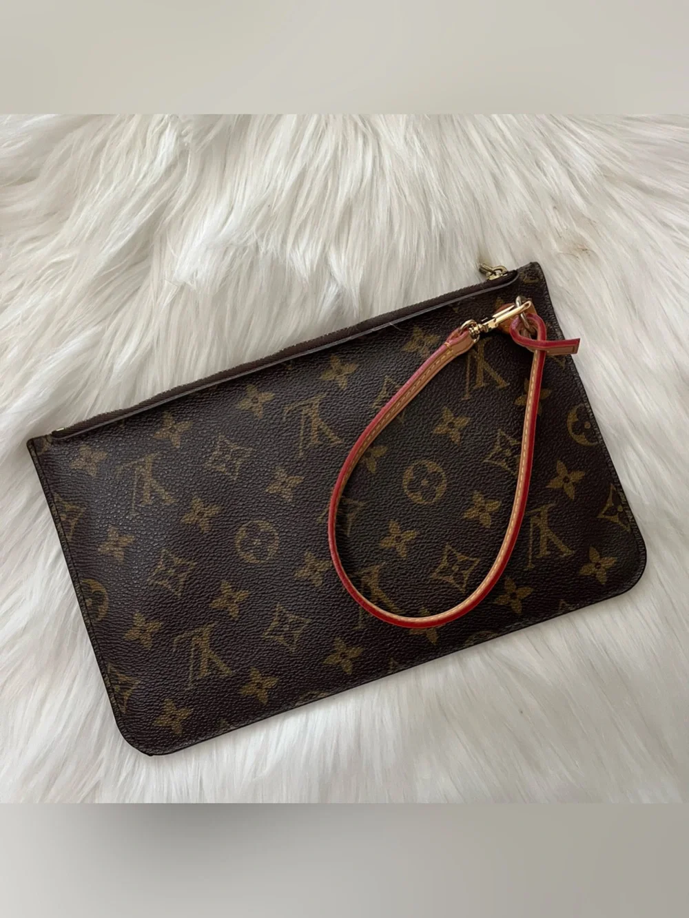 LOUIS VUITTON Monogram Brown Pouchette Hobo Mini Bag Pouch Baguette - Picture 12 of 13